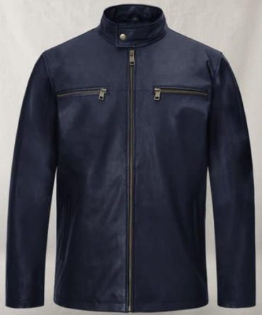 Dark Navy Blue Premium Lambskin Leather Jacket