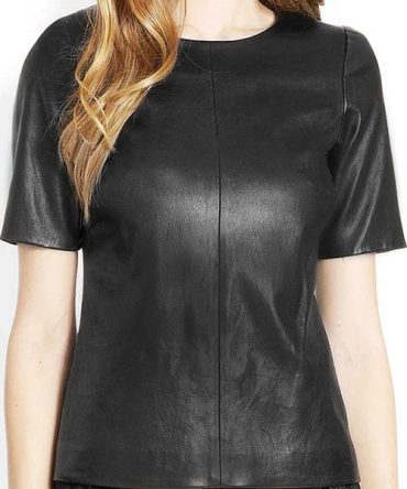 Women's Premium Black Lambskin Leather Top