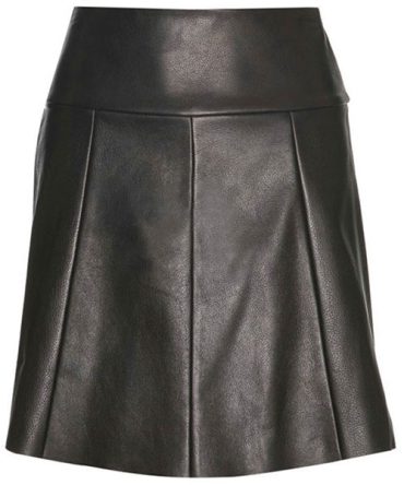 Women’s High-Waisted Black Leather A-Line Skirt – Premium Lambskin
