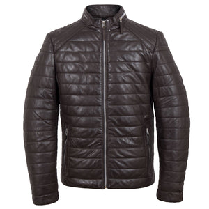 Men’s Premium Lambskin Leather Puffer Jacket