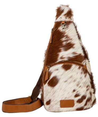 Cullom Trail Hair-on Hide Bucket Sling Bag in Brown