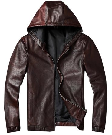 Men's Hooded Lambskin Leather Jacket – A Blend of Style and Comfort