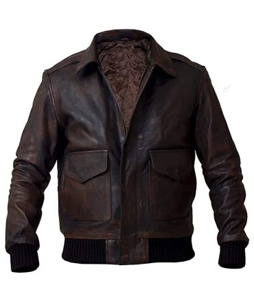 Vintage Brown Leather Bomber Jacket – Timeless Style and Durability