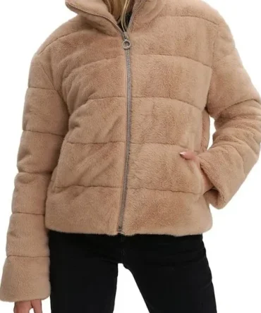 Women's Faux Fur Short Puffer Jacket