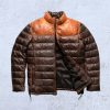 Port Lambskin Leather Puffer Jacket
