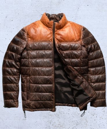 Port Lambskin Leather Puffer Jacket