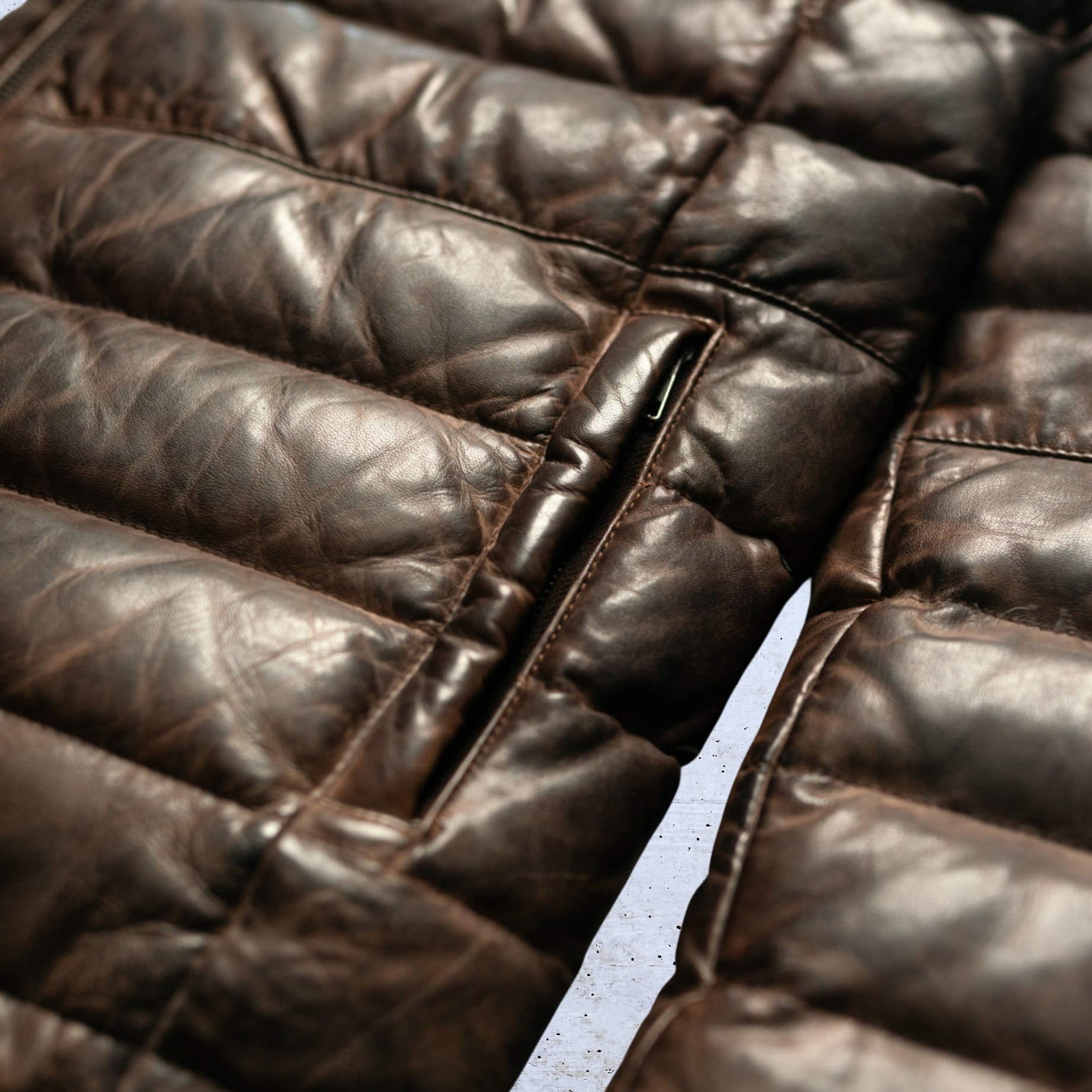 Port Lambskin Leather Puffer Jacket