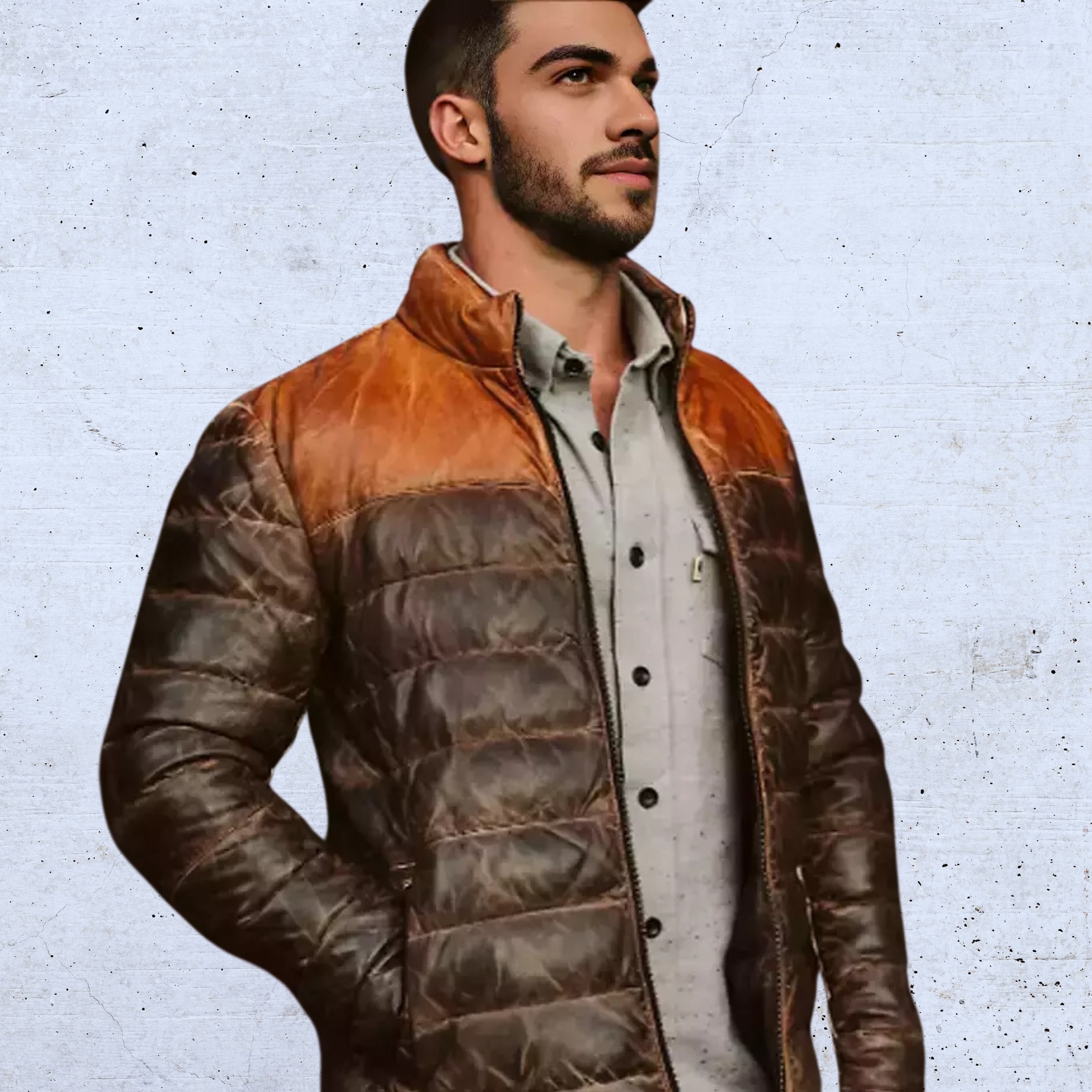 Port Lambskin Leather Puffer Jacket