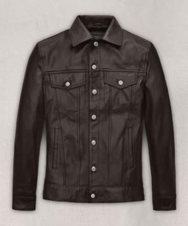 Men's Classic Brown Lambskin Leather Jacket,