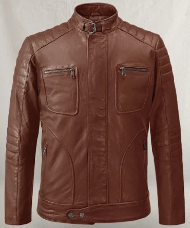 Men's Premium Tan Brown Lambskin Leather Jacket,