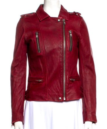 Women's Red Lambskin Leather Jacket