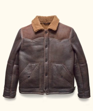 Premium Classic Brown Shearling Leather Jacket