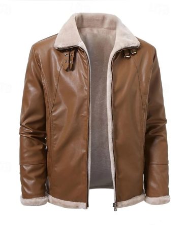 Men's Genuine Lambskin Leather Shearling Jacket